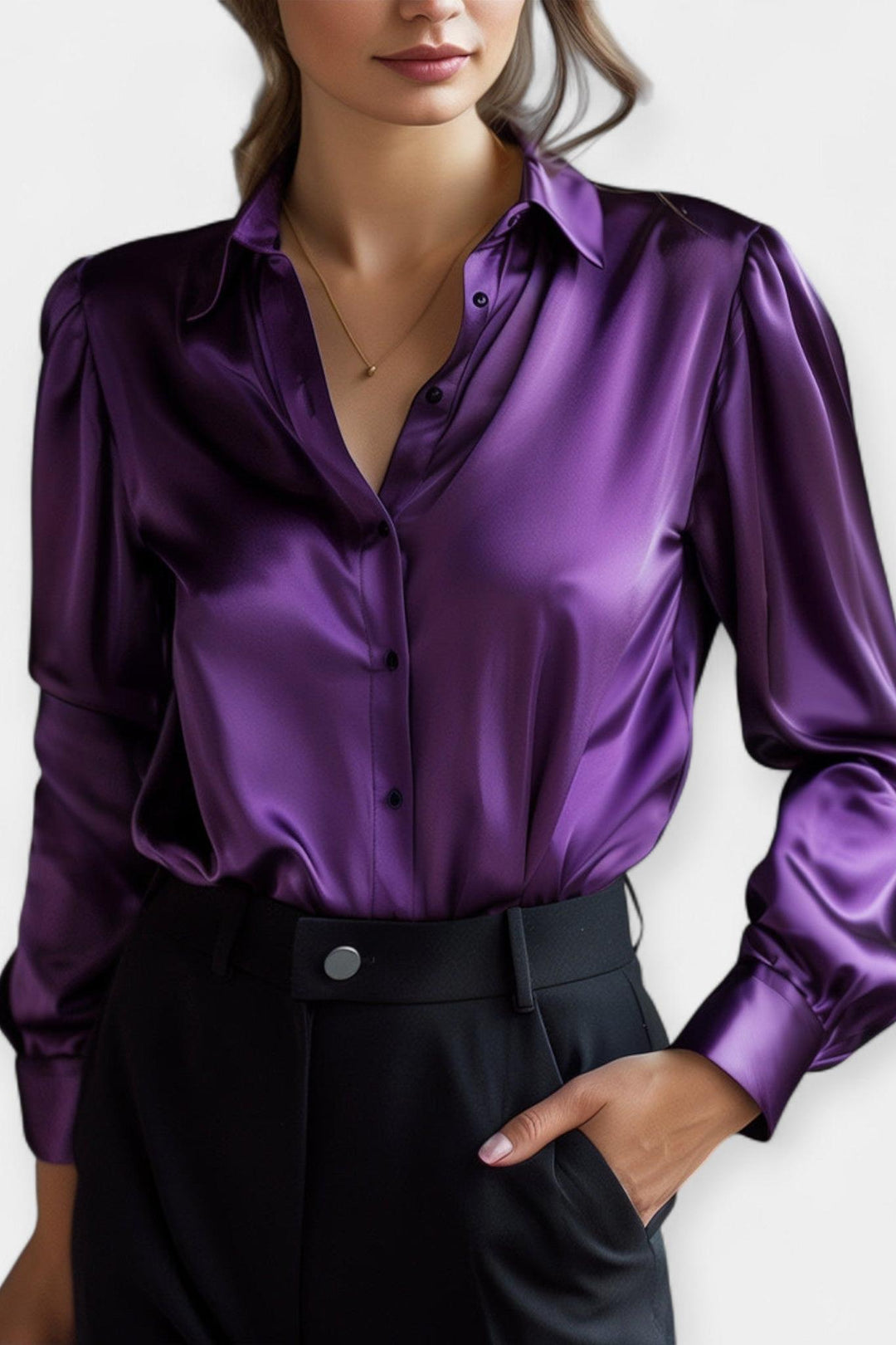 Camicia in raso con colletto