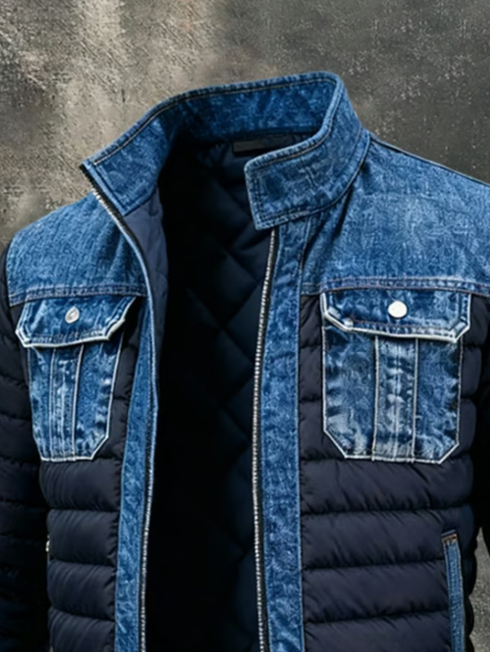 Pavel - Giacca ibrida in denim trapuntato