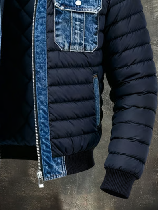 Pavel - Giacca ibrida in denim trapuntato