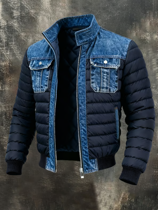 Pavel - Giacca ibrida in denim trapuntato