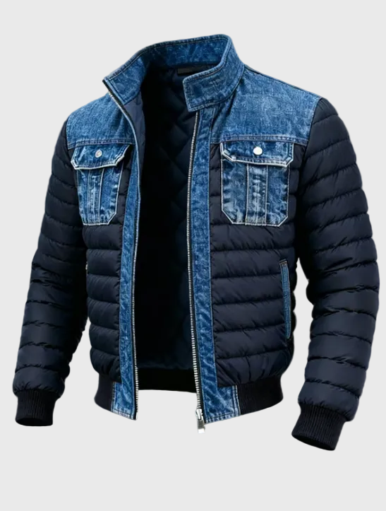 Pavel - Giacca ibrida in denim trapuntato