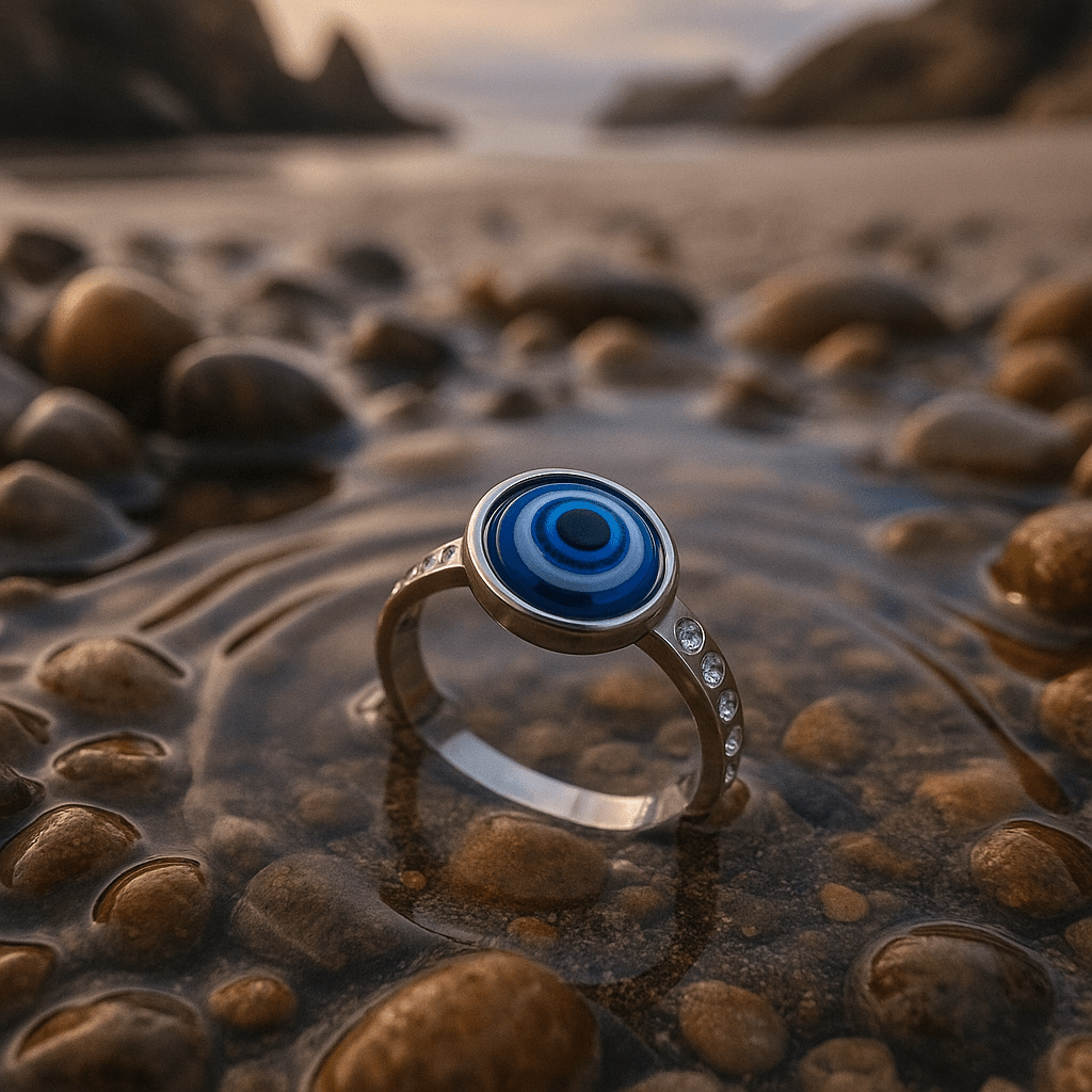 Anello in marmo argentato