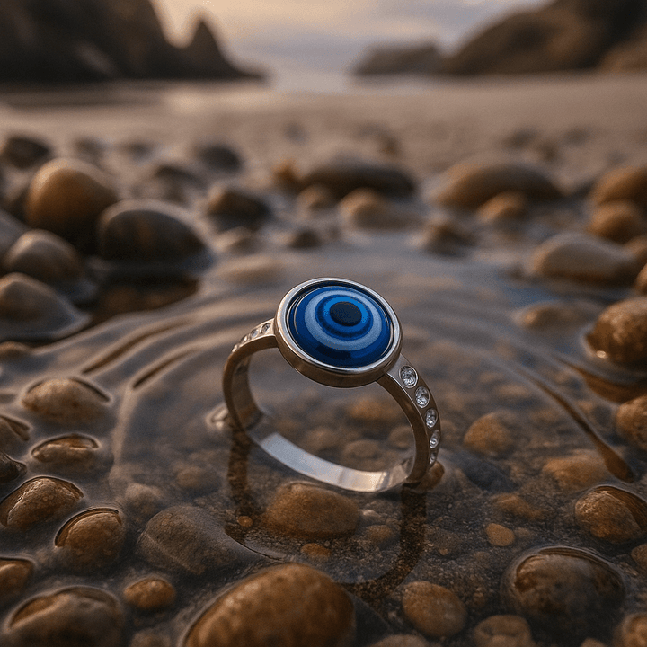 Anello in marmo argentato