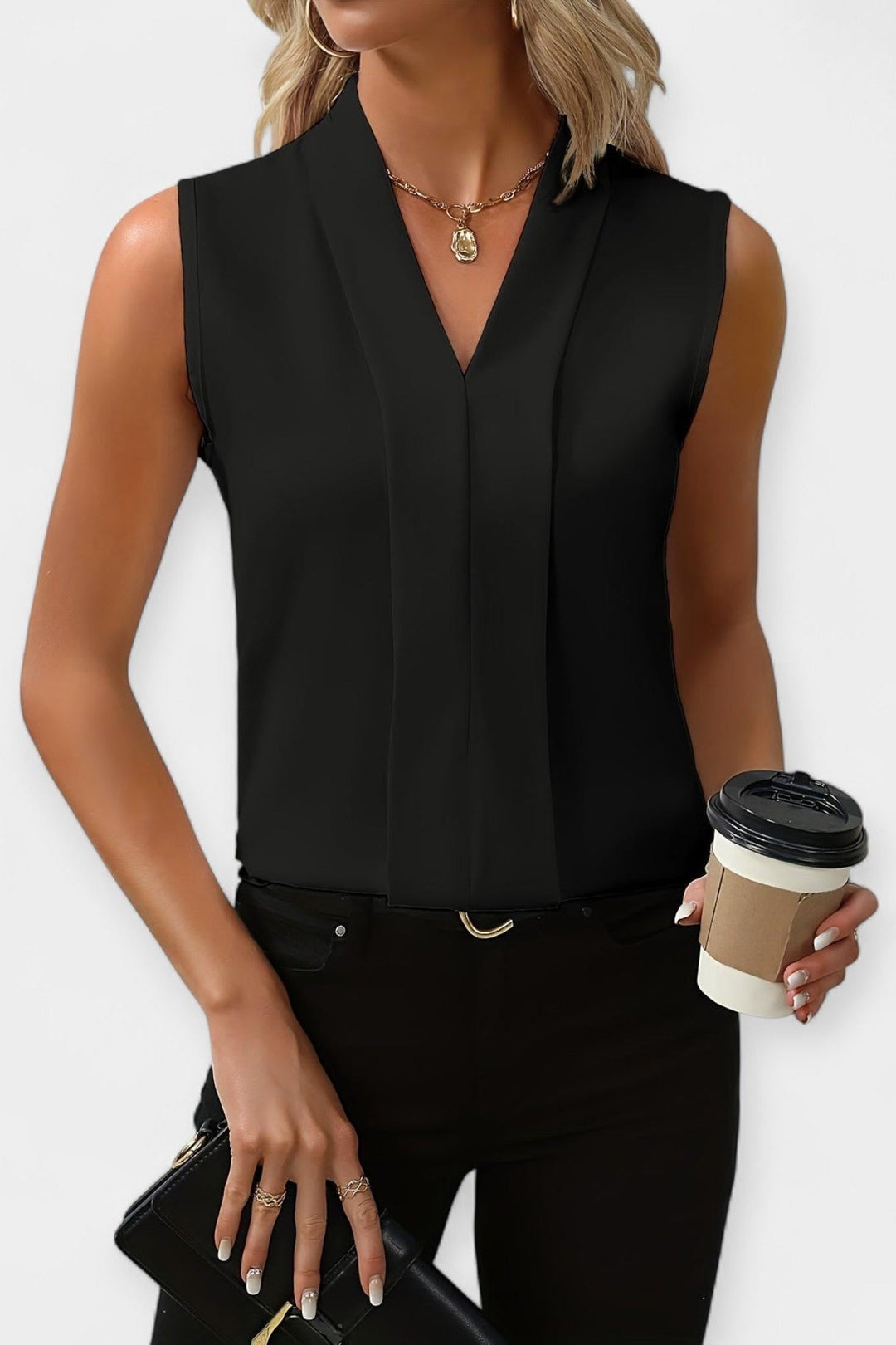 Top elegante senza maniche