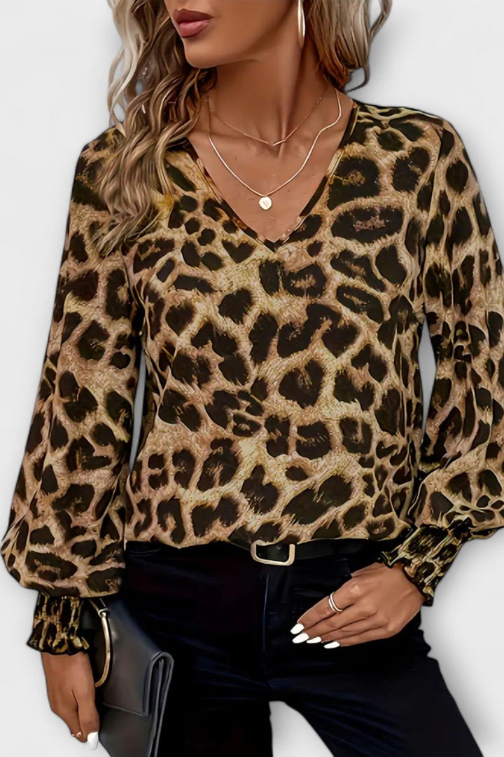 Susana - Blusa elegante con stampa leopardata
