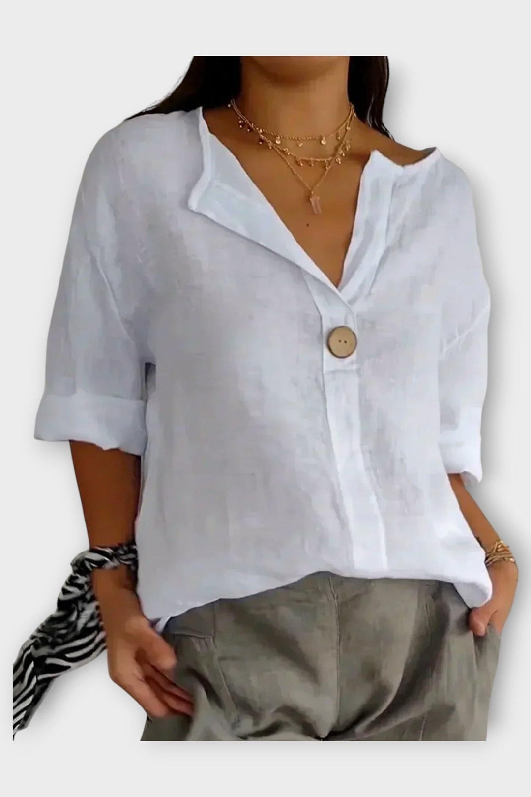 Camicia da Allenamento a Bottone V-collo