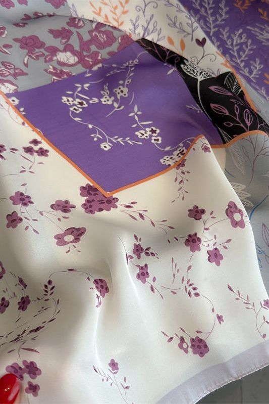 Violetta - sciarpa all'uncinetto (100% seta - 68cm)