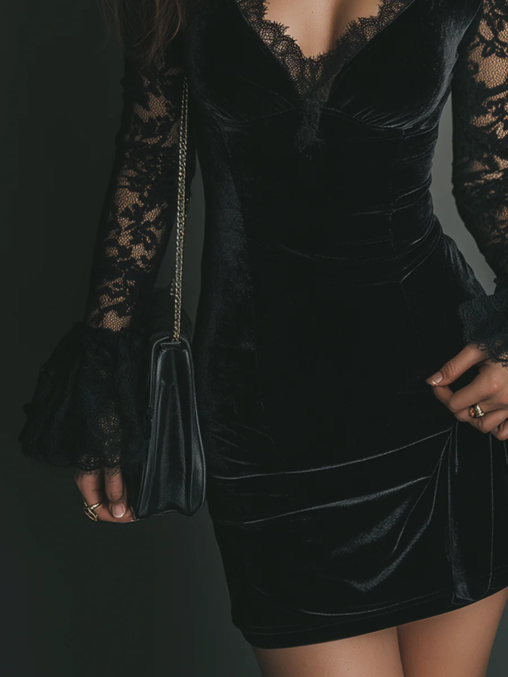 Blanka – Elegante abito nero in pizzo