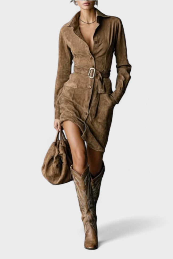 Veronika™ | Abito midi in suede