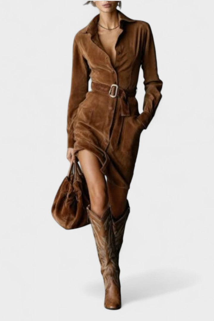 Veronika™ | Abito midi in suede