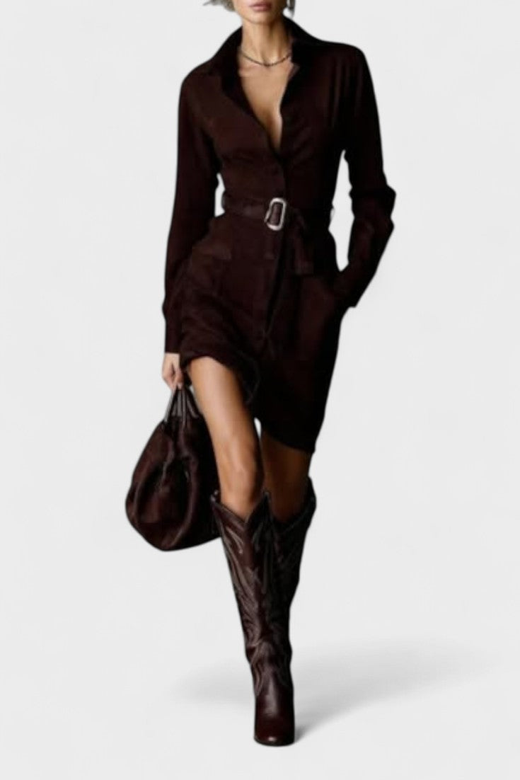 Veronika™ | Abito midi in suede